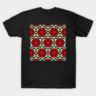 Red and Green Christmas Pattern Number 11 T-Shirt